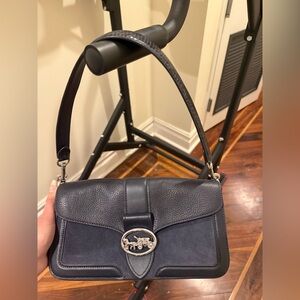 Suede and leather Coach bag